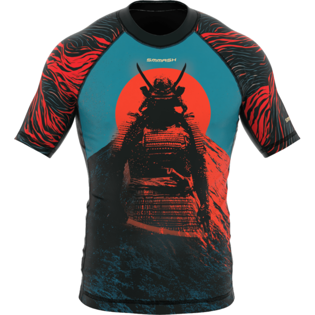 Rashguard de manga corta para hombre con diseño de samurái JUDO