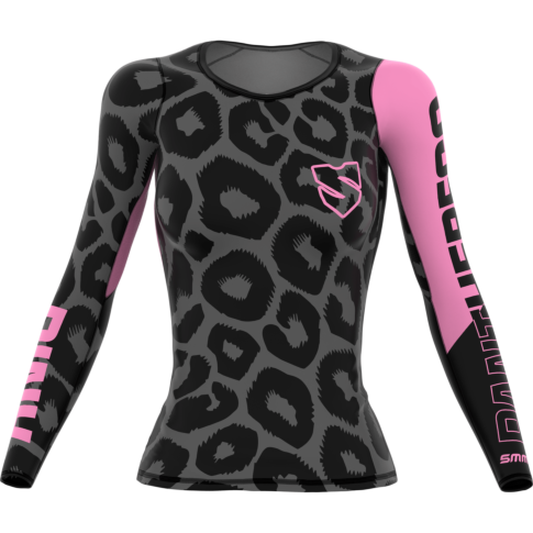 Camiseta de compresión de manga larga para mujer con diseño PINK PANTHER