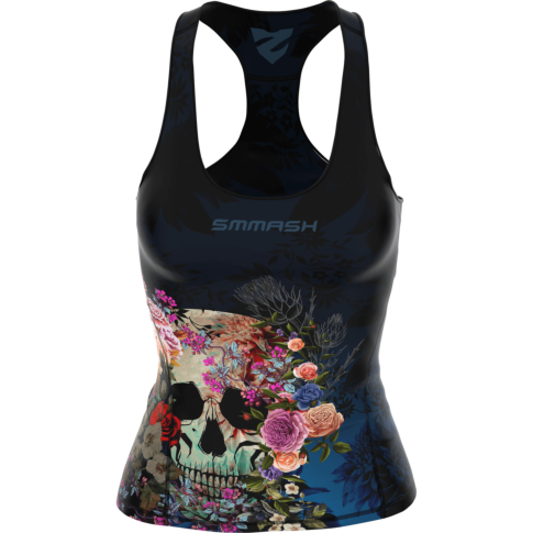 Camiseta de tirantes deportiva para mujer con diseño MUERTE de calavera